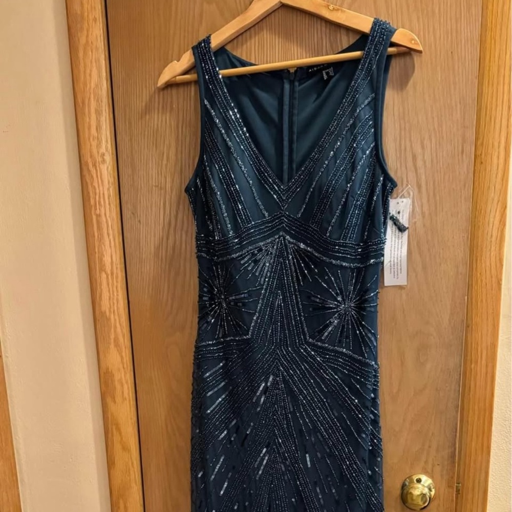 Aidan Mattox - V Neck Long Dress